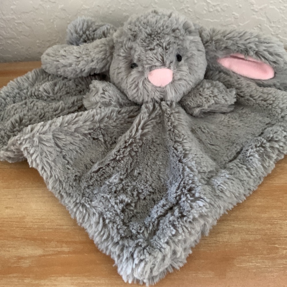 Kellytoy Gray Bunny Rabbit Lovey Security Blanket Plush Toy